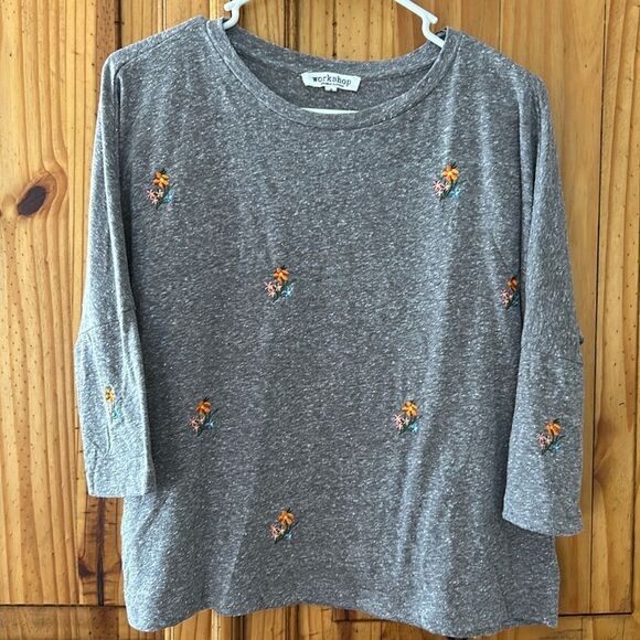 ****** 5 for $25 Workshop Republic Clothing Embroidered Knit Top - Picture 1 of 5